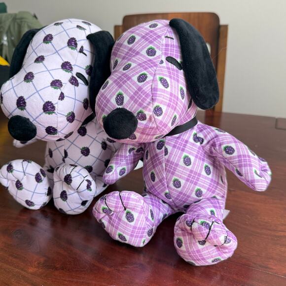 Snoopy The Peanuts Knots Beery Farm Boysenberry plush set of 2 - Picture 2 of 6